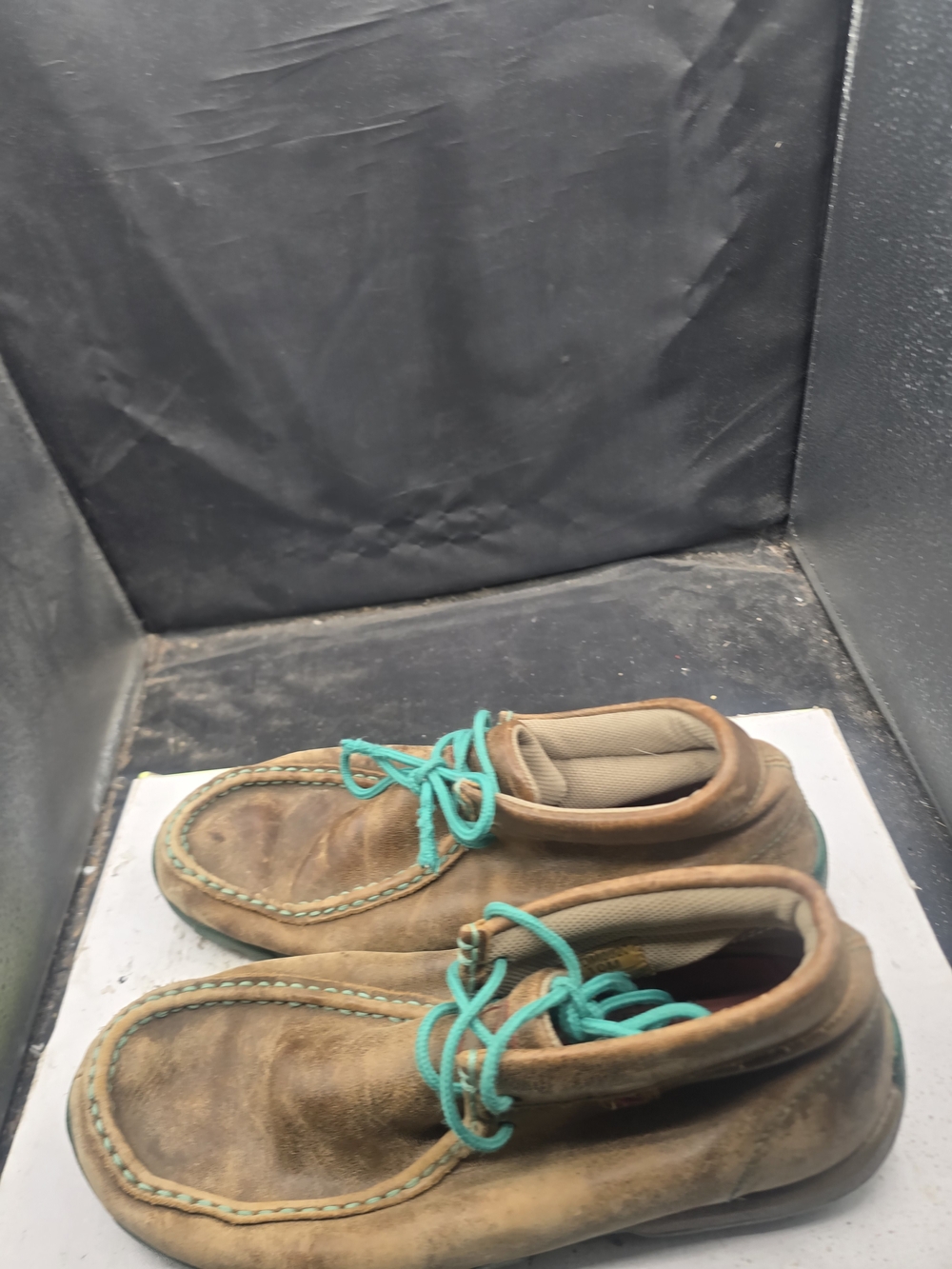 Twisted X Brown Leather Moc Toe Women's Boots with Teal Laces
